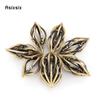 7 Pcs Golden Flower Oval Metal Dice Hollow Metal Polyhedral Dice Set Suitable for Role-Playing RPG Board Game Card Game