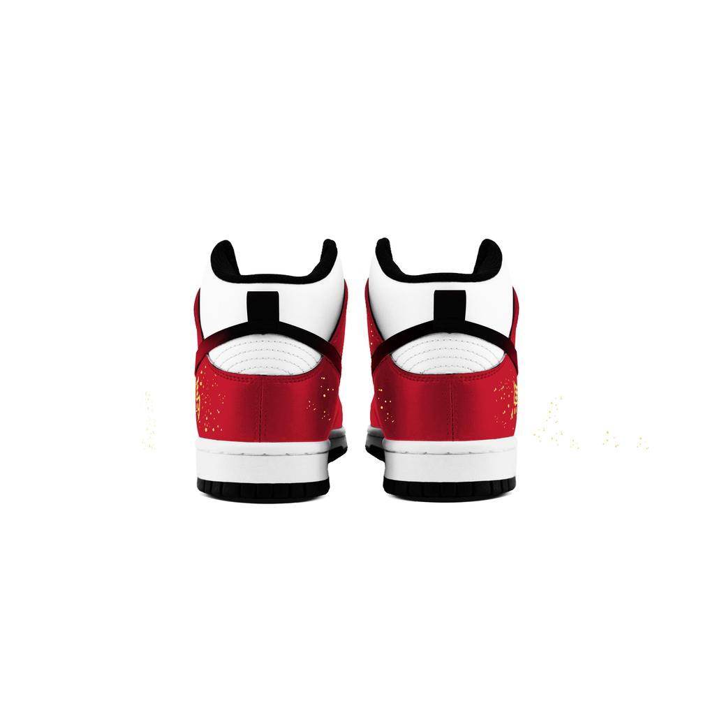 Nike Dunk Instant Blessing Abrasion Resistant High top Skateboard Shoes Women's Black Red White DD1869-103(Team1274-)