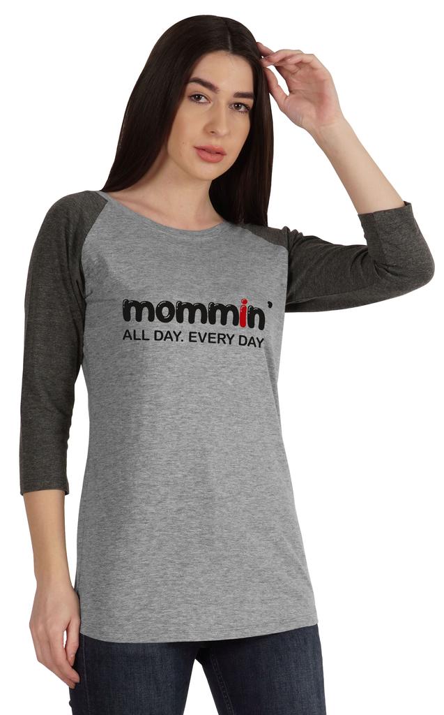 Inkmeso Футболка Mommin All Day Every Day Футболка с рисунком Mom Life Летняя футболка