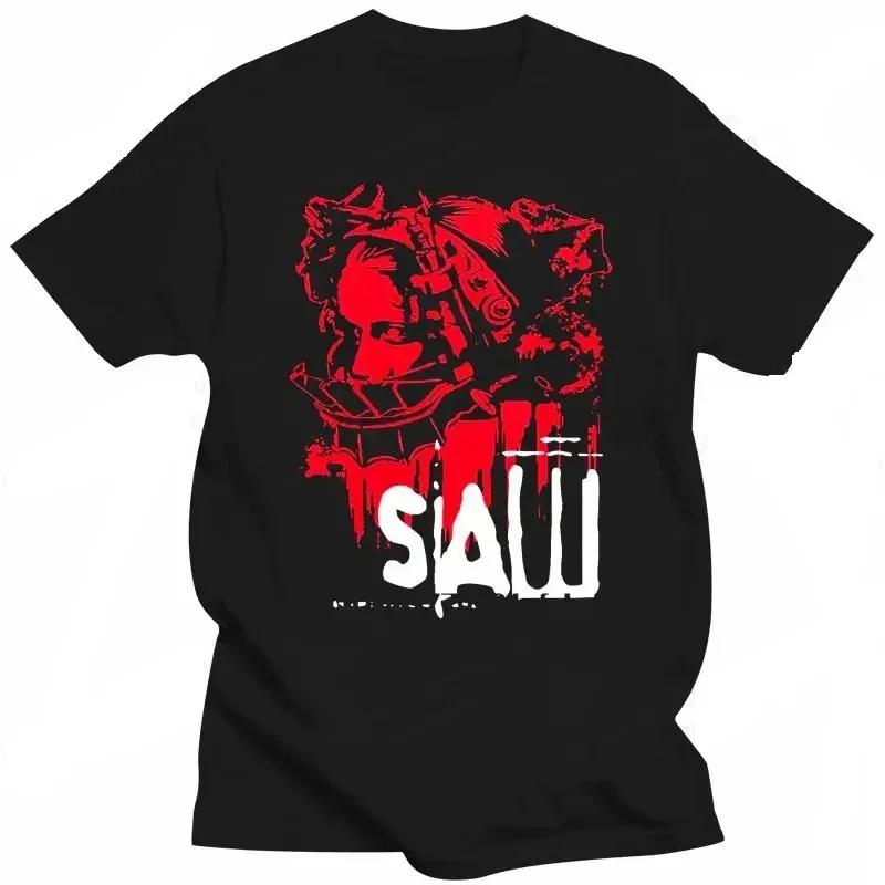 Movie SAW Horror Head Torture T Shirt Men Women Fashion T-shirt Vintage Clothes O-Neck Tees Horror Harajuku Tops 71723