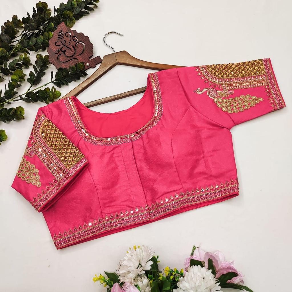 Тяжелая свадебная блузка для невесты| Блузка для ношения с сари (размер 46RU, размер блузки можно увеличить до 52RU)