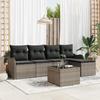 5-Piece Garden Sofa Set with Black Poly Rattan Cushions, 2-Seater Garden Sofa with Storage 3354338
