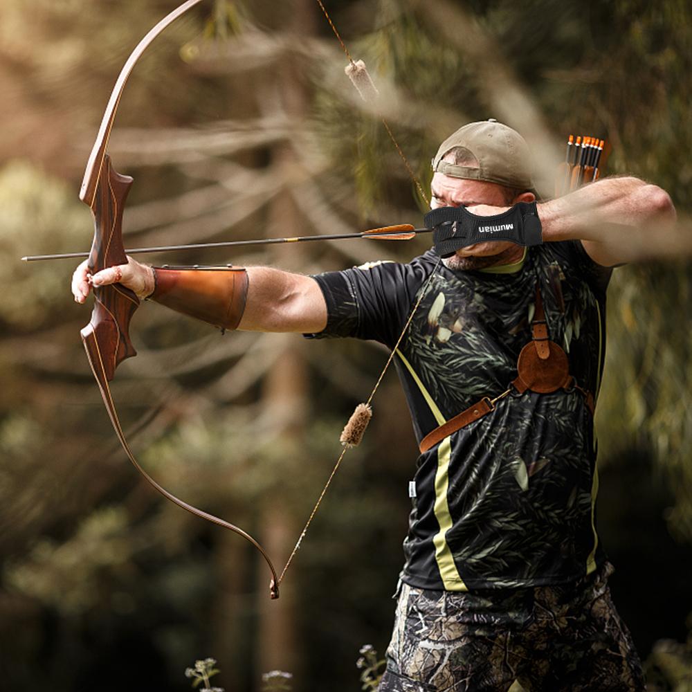 1PC Archery Gloves Shooting Hunting Leather Three Finger Protector Archery Protective Gear Accessories