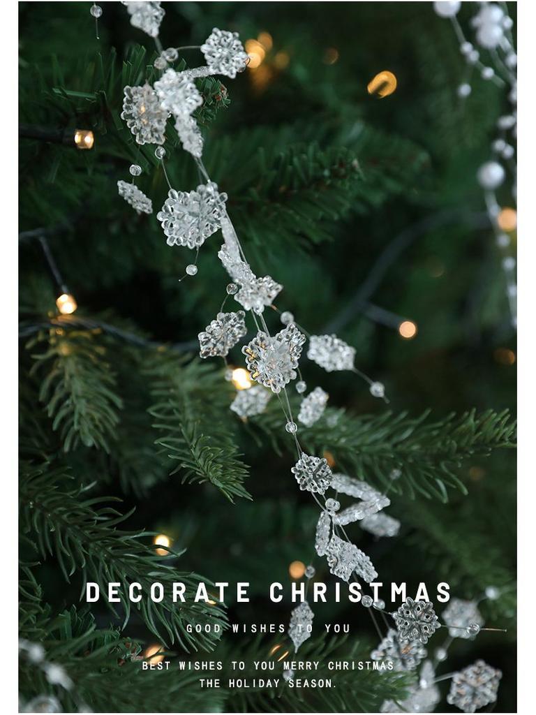 Pearl Chain Bead String Icicle Pendant for Christmas Tree Ornaments and Wreaths