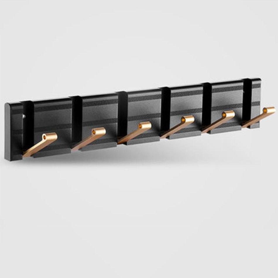 Невидимый складной настенный крючок, черный, серебристый, золотой, алюминиевый, для прихожей, ванной, туалета, двери, для хранения одежды и полотенец 1 2 3 4 5 6 Крючки