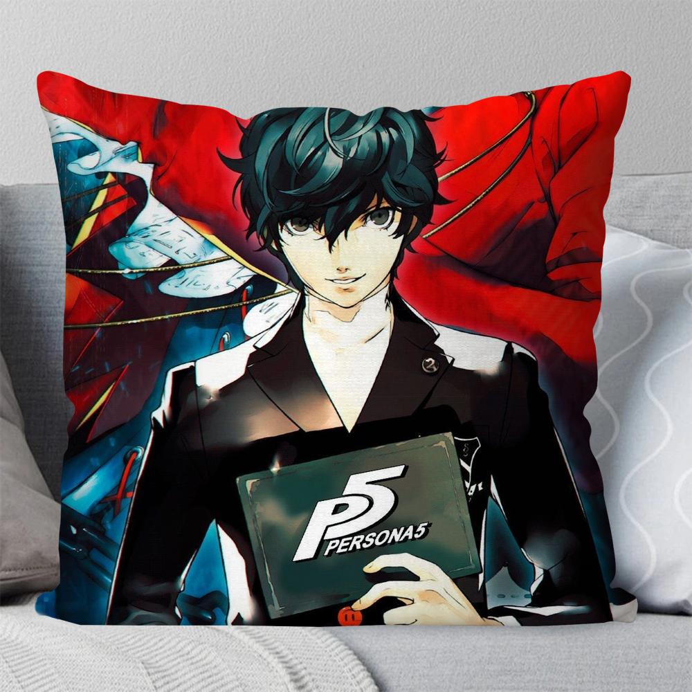 P-Persona 5 Ролевая игра Наволочка Квадратная Подушка Спальня Диван Отдых Комфорт Подушка для Автомобиля Гостиная Домашний Декор 40X40