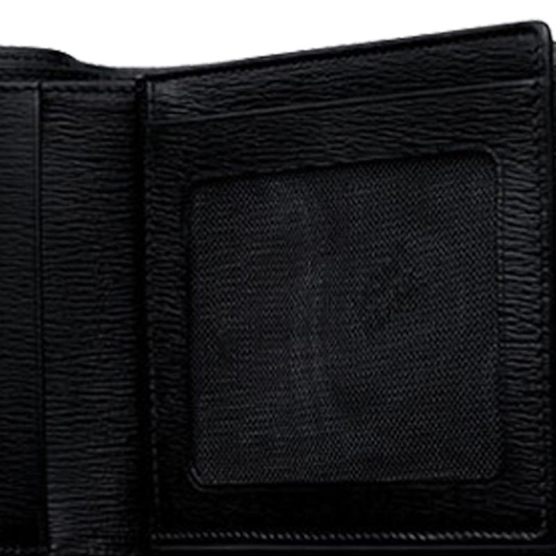 Montblanc Серия "Городская Элегантность" Короткий двойной складной кожаный кошелек Мужской кошелек Черный 103401