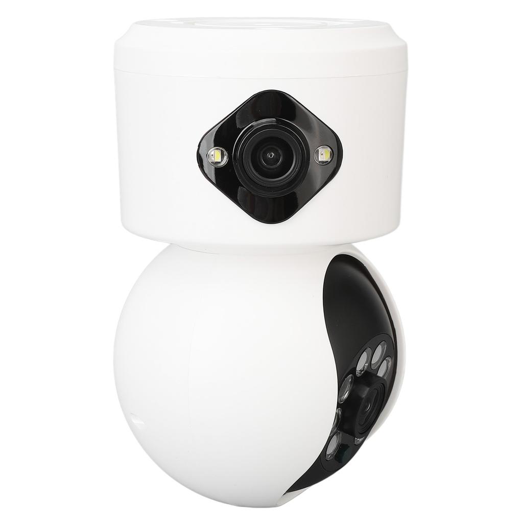 Security Camera Dual Lens HD Night Vision 2 Way Intercom Smart Indoor Camera 100‑240V EU Plug