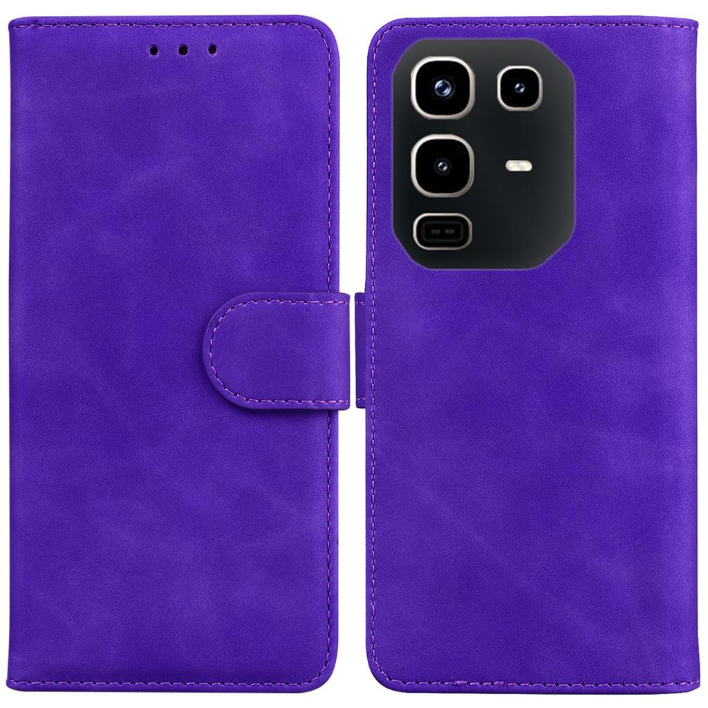 Чехол для Infinix Note 50 4G/Note 50 Pro 4G Однотонный кожаный чехол-кошелек для телефона