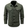 New Retro Work Shirt Men's Long-sleeved Spring Hong Kong Style Loose Casual Casual Shirt Outside