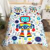 Robot Duvet Cover Sets For Kids Boys Girls Queen Size Lightweight Down Quilt Covers 2 Pillowcases 1 Comforter Cover No Comforter