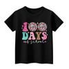 Happy 100th Day Of School Girls Boys Short Sleeve T Shirts Kids Tops Crewneck Tees