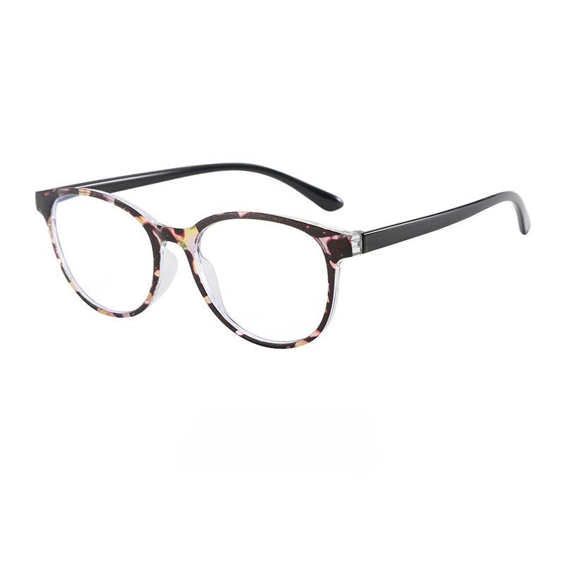 New Fashionable Anti Blue Light Circular Large Frame Reading Glasses Clear Lens Optical Prescription Eyeglasses 0 To +4.0