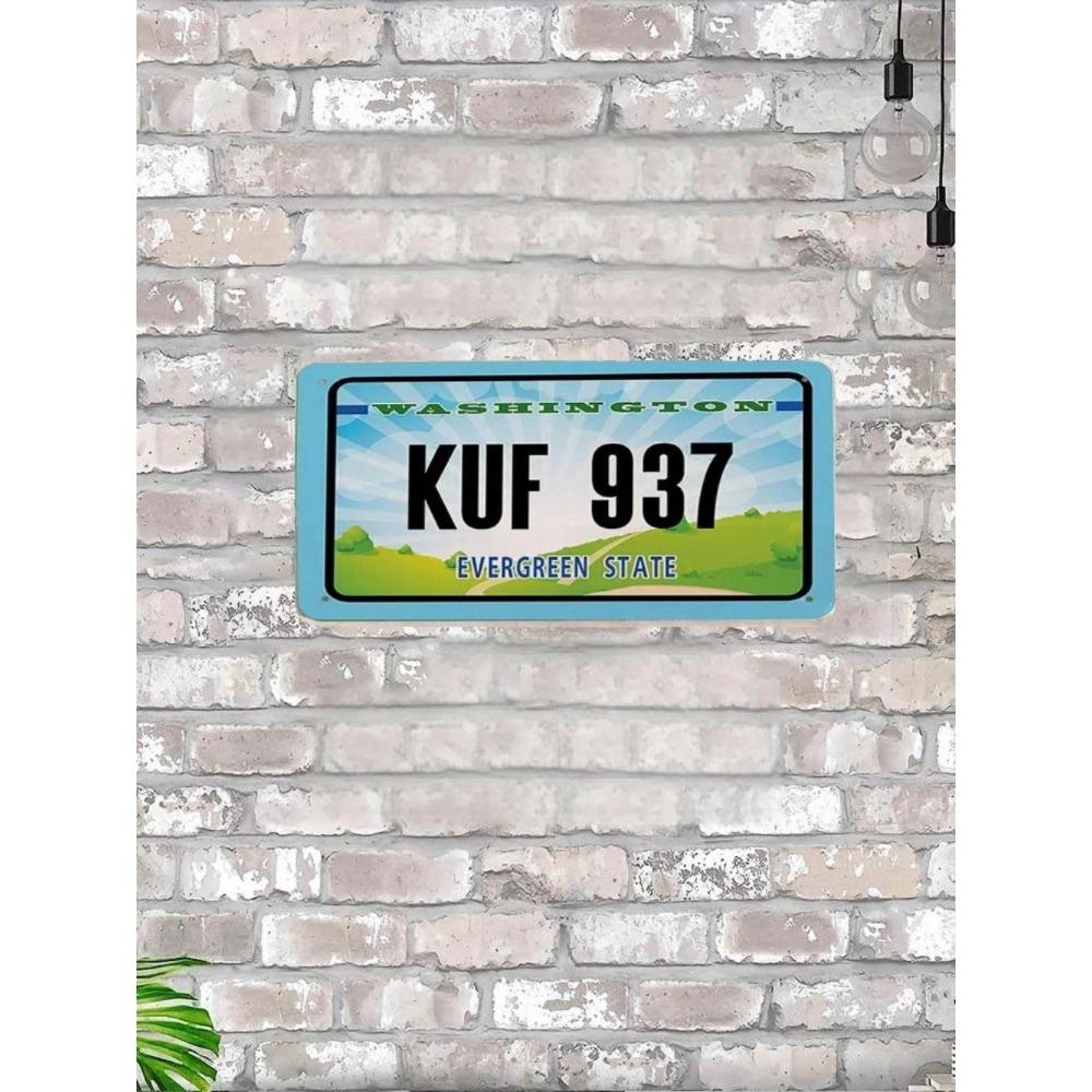 U.S. License Plate, U.S. Car License Plate, Metal, 15x30 Cm.
