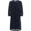 Juzhi AnnaCo Elegant Retro Velvet Burnout Puff Sleeve Dress