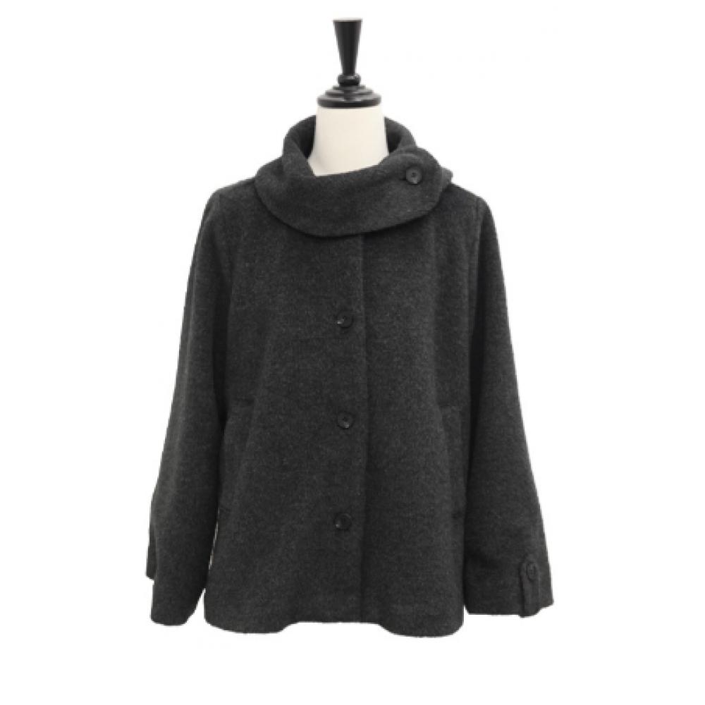 Shiz Madam Women Wool Jacket Turtleneck Loose Sleeve J31760