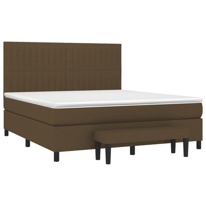 Maison Exclusive - Sommier à lattes de lit avec matelas Marron foncé 180x200 cm