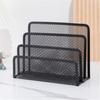 Mesh Letter Sorter Solid Space Saving Metal 3 Vertical Upright Compartments Desktop File Holder for Office