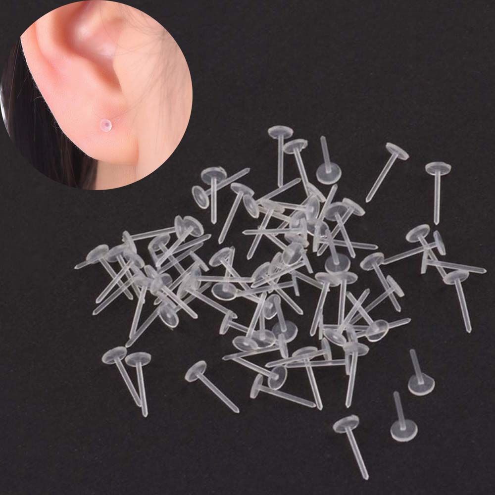 Replacement Jewelry Making Jewelry Parts Ear Hole Blockage Plastic Stud Earring Pure Color Ear Post