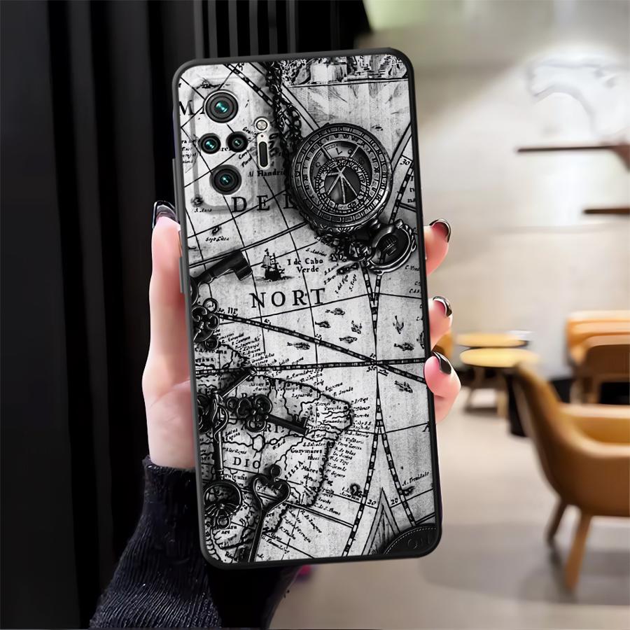 Чехол для телефона для Xiaomi Redmi Note 14 A1 9 8 7 12 11 14C 10 K80 A4 A5 13 Pro Plus A3 12C 13C A1 K40 A2 Ретро Карта Стол