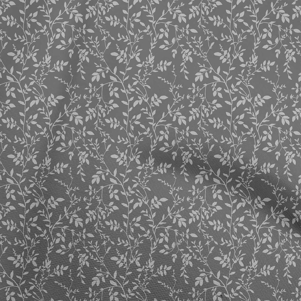 oneOone Georgette Viscose Gray Fabric Leaves Sewing Craft Projects Fabric Prints By Yard 42 Inch