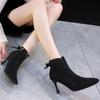 Сексуальные женские ботильоны с острым носком, осенняя новая модная женская обувь на каблуке, женские короткие ботинки на тонком каблуке больших размеров, Zapatos