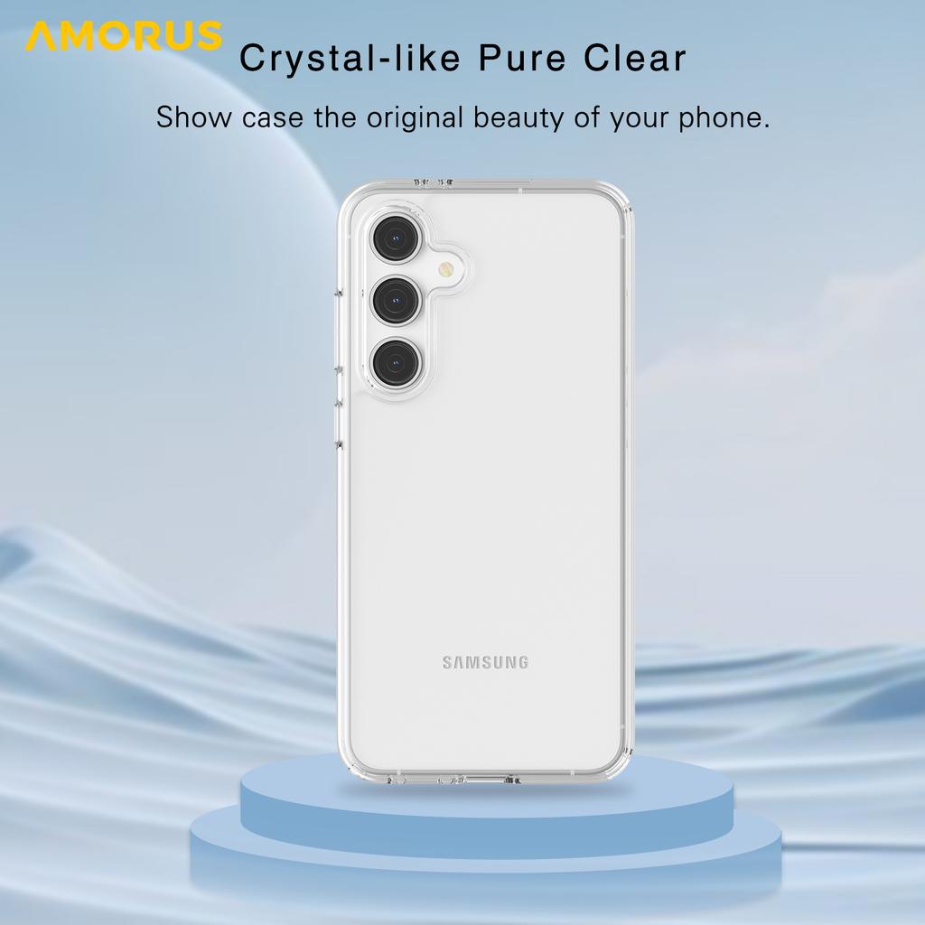 AMORUS For Samsung Galaxy S25 FE Case Soft TPU Hard PC Back Shockproof Phone Cover