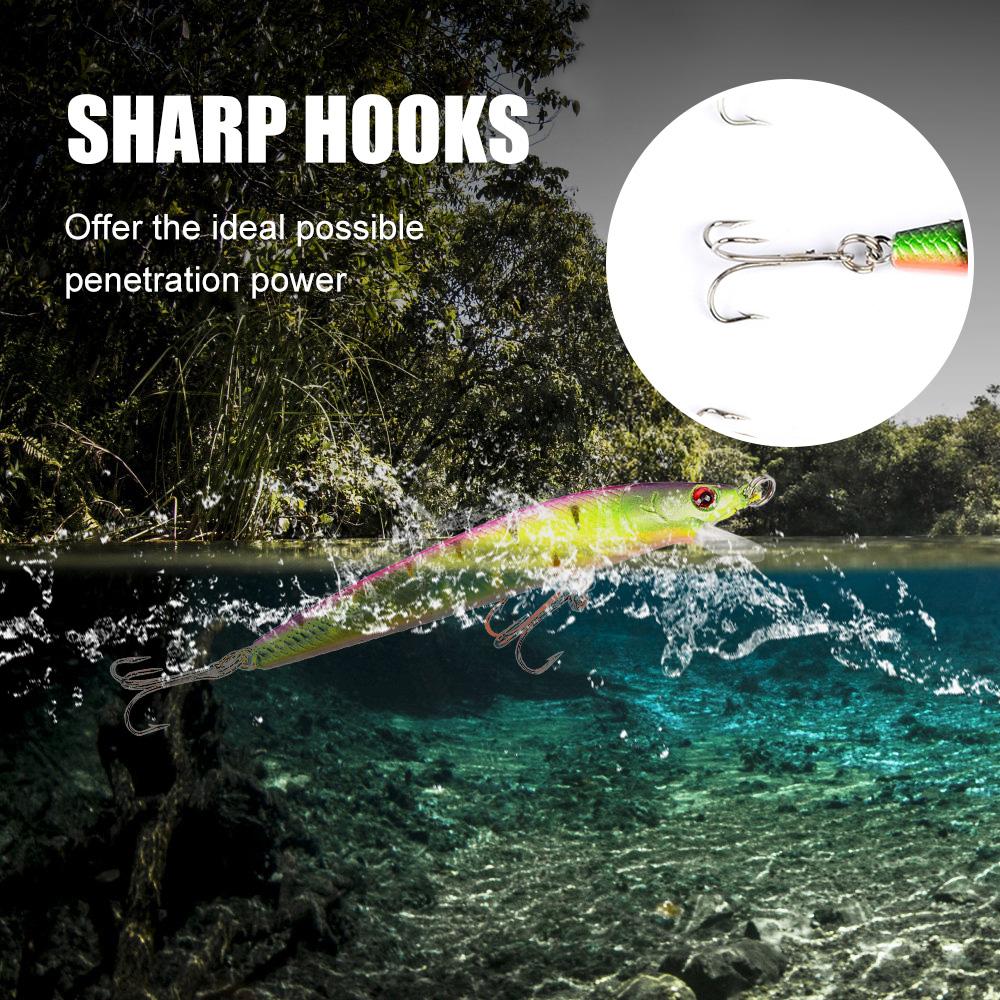 Набор из 43 рыболовных приманок, мягкие и твердые рыболовные приманки, набор наживок с крючками для морской и пресной воды