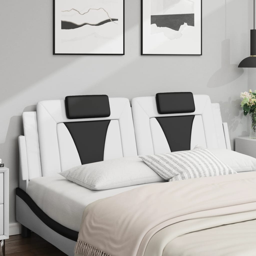 Headboard Cushion Viana White and Black 160 cm Artificial Leather
