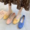 Round Toe Casual Shoes Women  Spring Candy Color Flat Heel Knot Ballet Flats Shoes Slip On Loafer Sneakersisd34