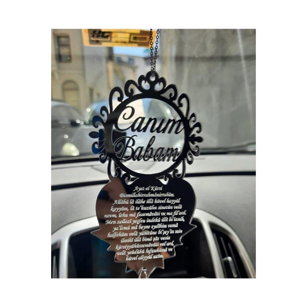Dear Dad Mirror Plexi Car Rearview Mirror Decoration Silver