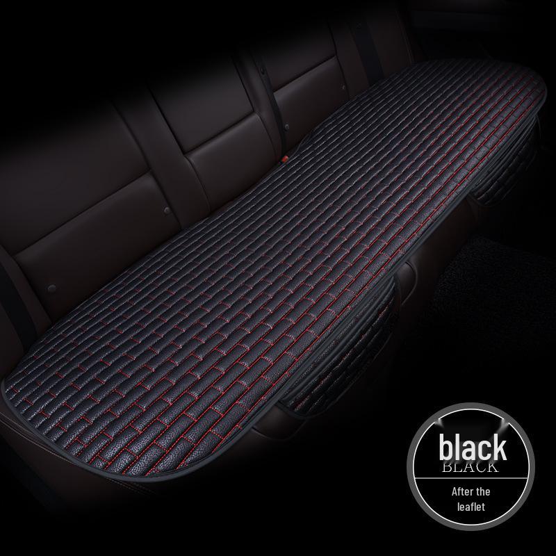 Plaid Three-Piece No-Tie Car Seat Cushion Set for Office and Home - Single Seat and Multi-Seat Interior Decor.