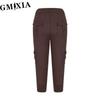 GMXIA Женские модные повседневные брюки с однотонным принтом и капри