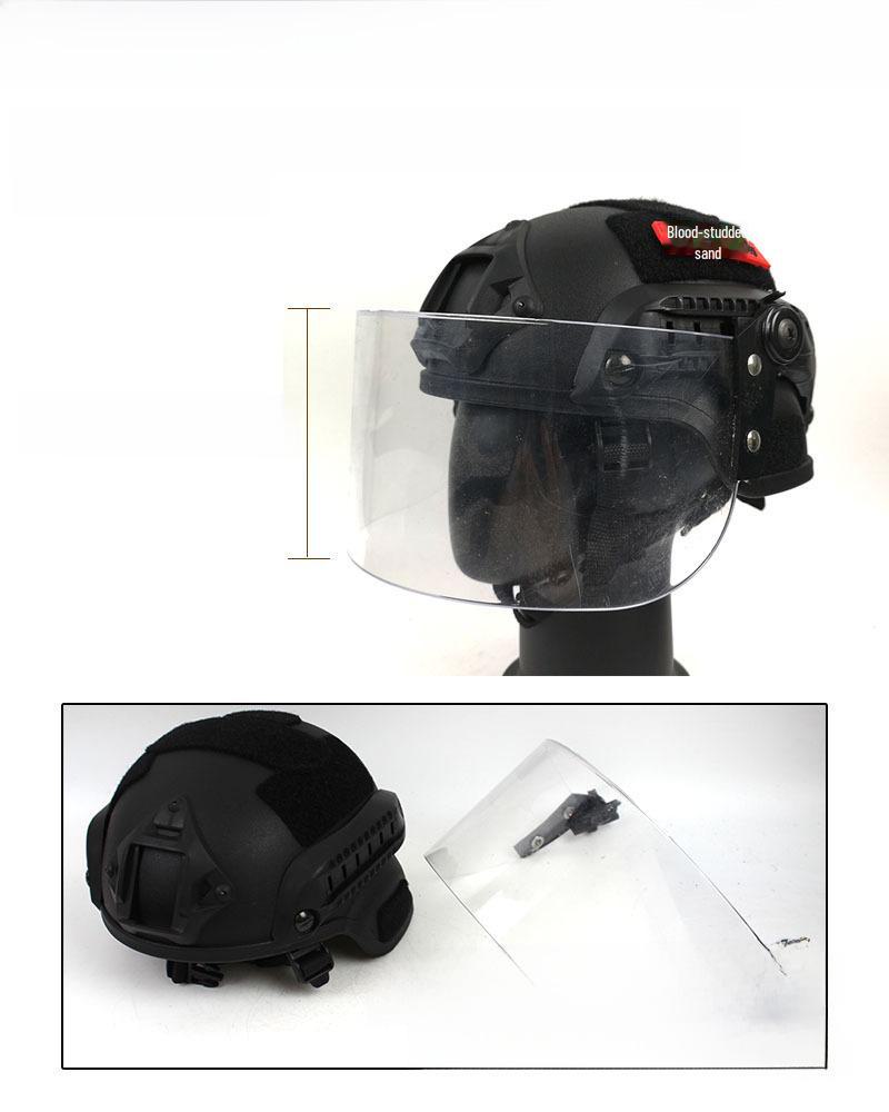 Kids' Tactical PUBG Helmet with MICH2000 Rail and Protective Mask for Outdoor Play