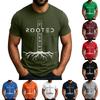 Мужская популярная футболка с принтом, круглым вырезом и коротким рукавом