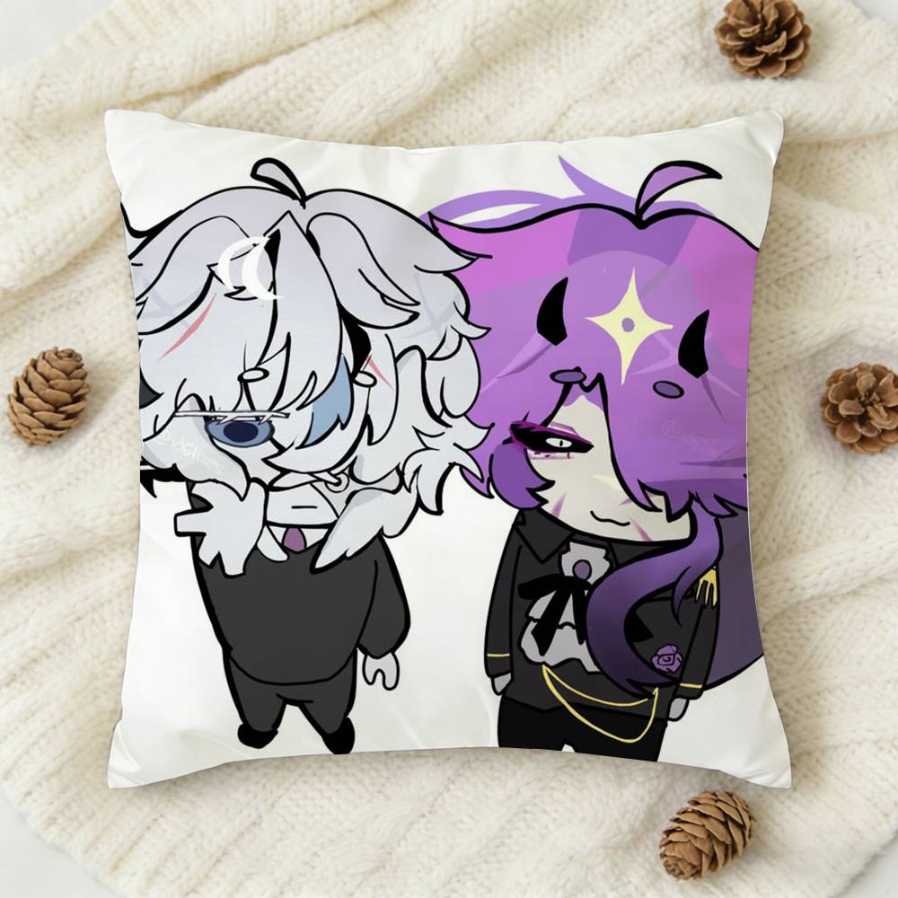 Аниме Wemmbu Eggchan Налоговый Дуэт Двусторонний Квадратный Декоративный Чехол на Подушку для Дивана Гостиной Домашний Декор