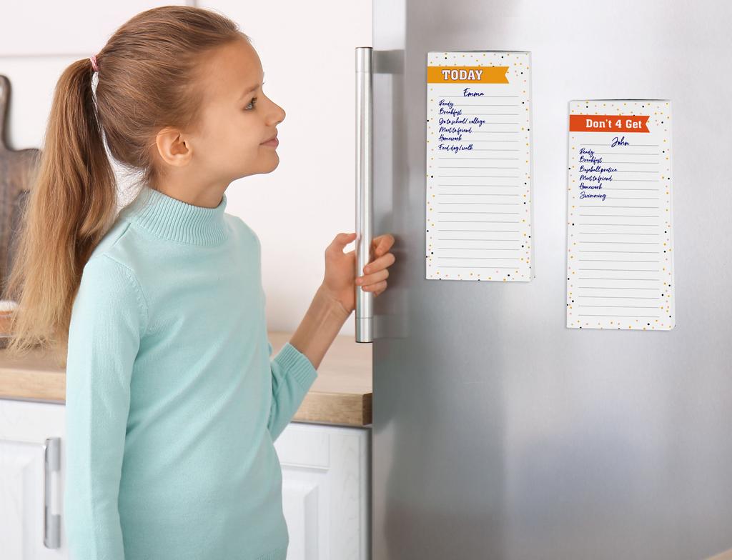 Inkdotpot Pack of 3 Magnetic Fridge To-Do List Notepads- Magnetic Memo Pads For Refrigerator- (50 Sheets