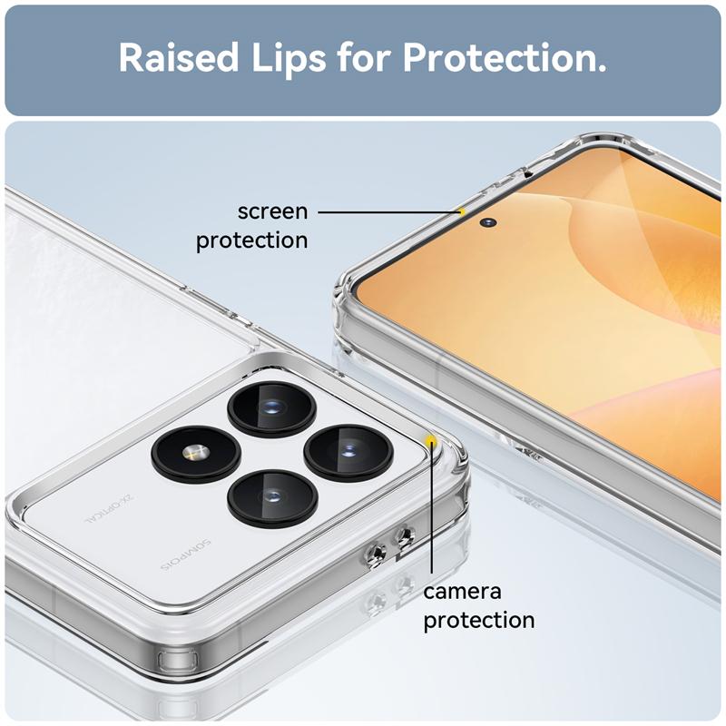 Для Xiaomi POCO F6 Pro Чехол Роскошный Прозрачный Силиконовый Чехол POCO F6 Pro Чехол TPU Защитный Чехол для Телефона POCO F6 Pro Чехол