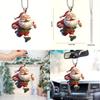Themed Christmas Running Santa Claus Pattern Acrylic Pendant For Holiday Decor