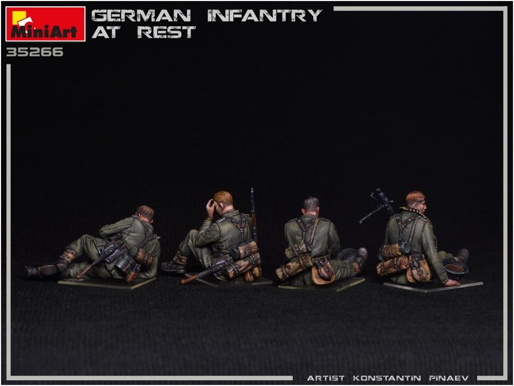 MiniArt Немецкая пехота на отдыхе 4 штуки Пластиковая модель MA35266 1/35