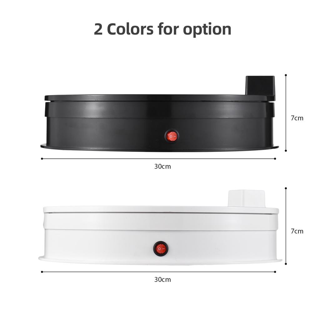 30cm Motorized Rotating Display Stand Rotating Turntable 60kg/132lbs Load Capacity 360 Degrees Rotatable