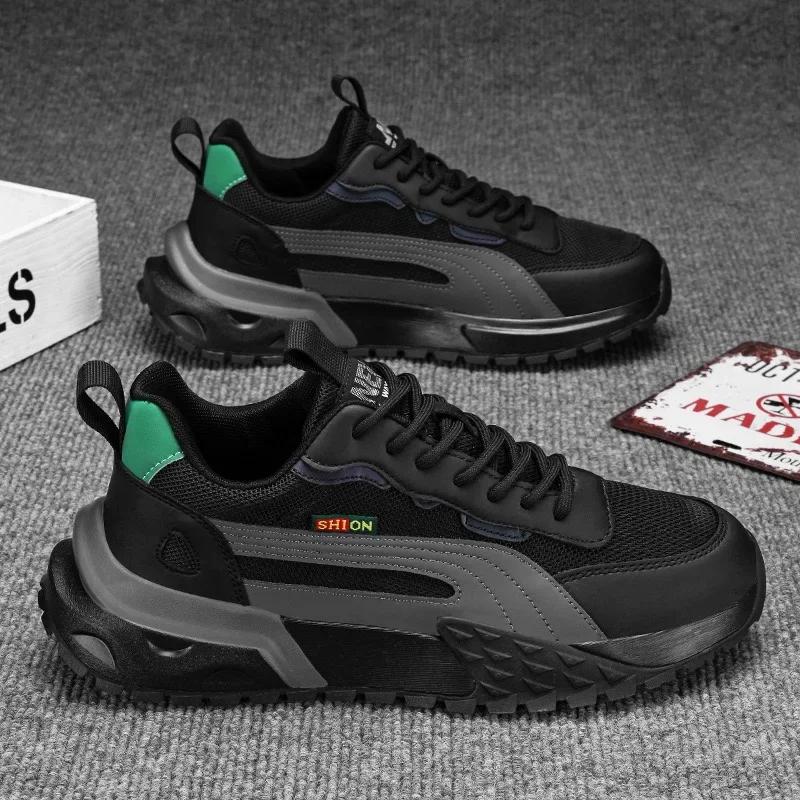 Модные мужские кроссовки, повседневная обувь класса люкс, новые сетчатые дышащие спортивные кроссовки для мужчин, кроссовки на платформе со шнуровкой, теннисные туфли для мужчин