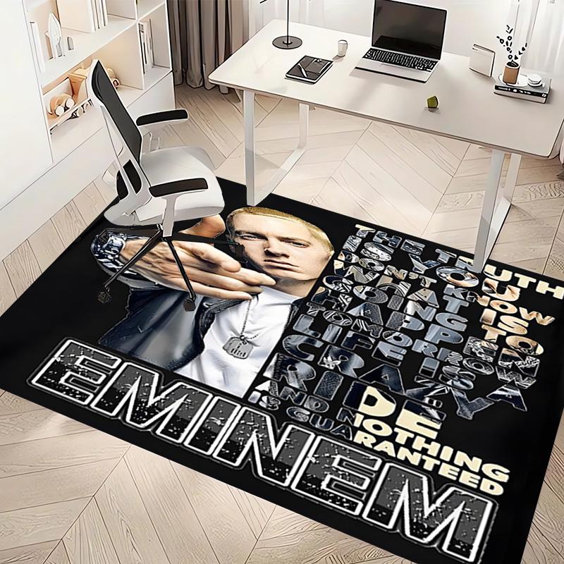 1pc Eminem Print Area Rug - Soft, Washable Non-Slip Indoor Mat, Living Room, Home Office Decorative Rug,Office Decorative