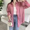 Back Split Lace-up Casual Loose Shirts Women Fashion New See Through Long Sleeve Women's Blouses Thin Breathable Sun Protection Office Lady Tops 26108