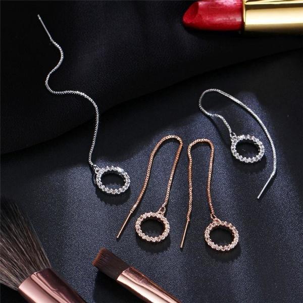 1 пара 3 стилей Кристалл Длинная цепочка кисточкой мотаться резьба серьги для женщин