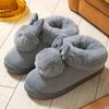 Уютные плюшевые тапочки с заячьими ушками, зимняя теплая пушистая домашняя обувь