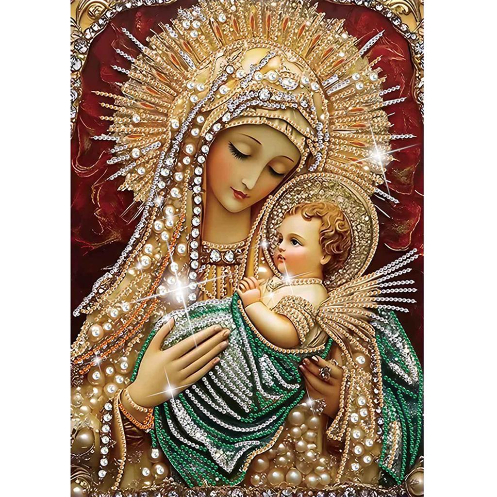 Virgin Mary Partial DIY 5D Special Shaped Drill Diamond Painting Kit for Adults/Beginners Gift Idea Home Decor 30x40cm