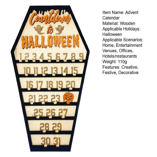 Адвент-календарь на Хэллоуин, деревянный отсчет времени до Хэллоуина, украшение с подвижным блоком тыквы для домашнего декора