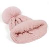 Beanie Hat Pompom Beanies Hat Thickened Winter Knit Gloves Set  Cold Weather