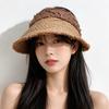 New straw empty top hat women's big brim shows face beach seaside sunshade sunscreen hat trend